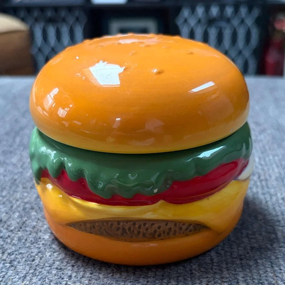 Pier 1 Glossy Ceramic Burger Condiment Holder